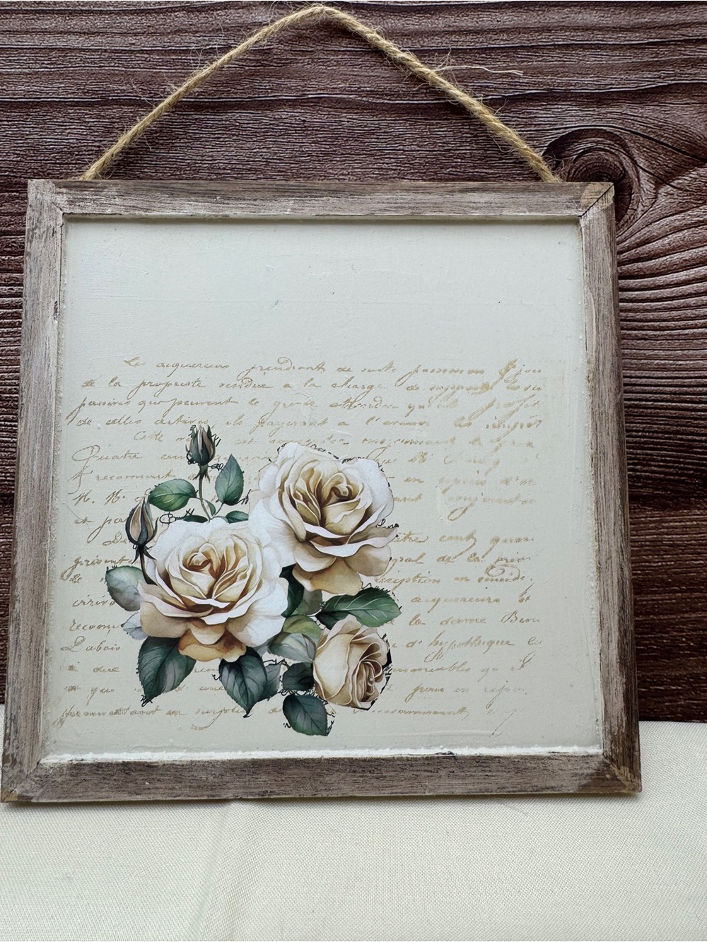 Cream Rose Farmhouse Wall Decor